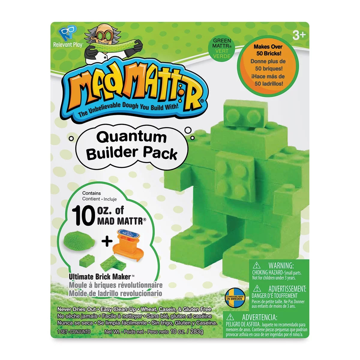 Mad Mattr Quantum Builders Pack - 10oz, with Ultimate Brick Maker - Green-RELEVANT PLAY-Little Giant Kidz