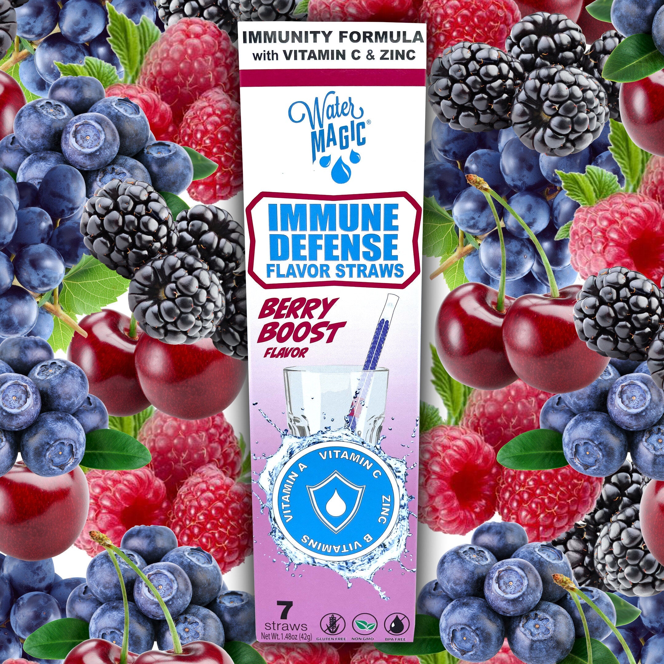Magic Straws Water Magic Immune Defense - Berry Boost-Endless Fun-Little Giant Kidz