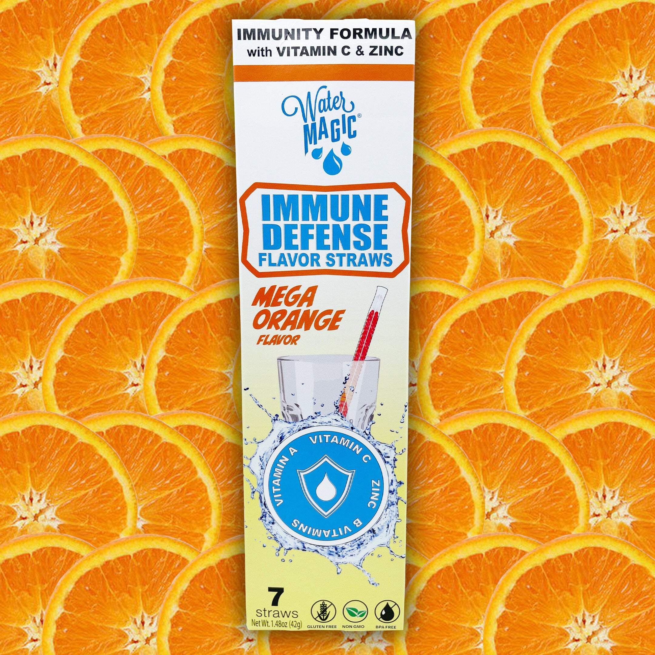 Magic Straws Water Magic Immune Defense - Mega Orange-Endless Fun-Little Giant Kidz