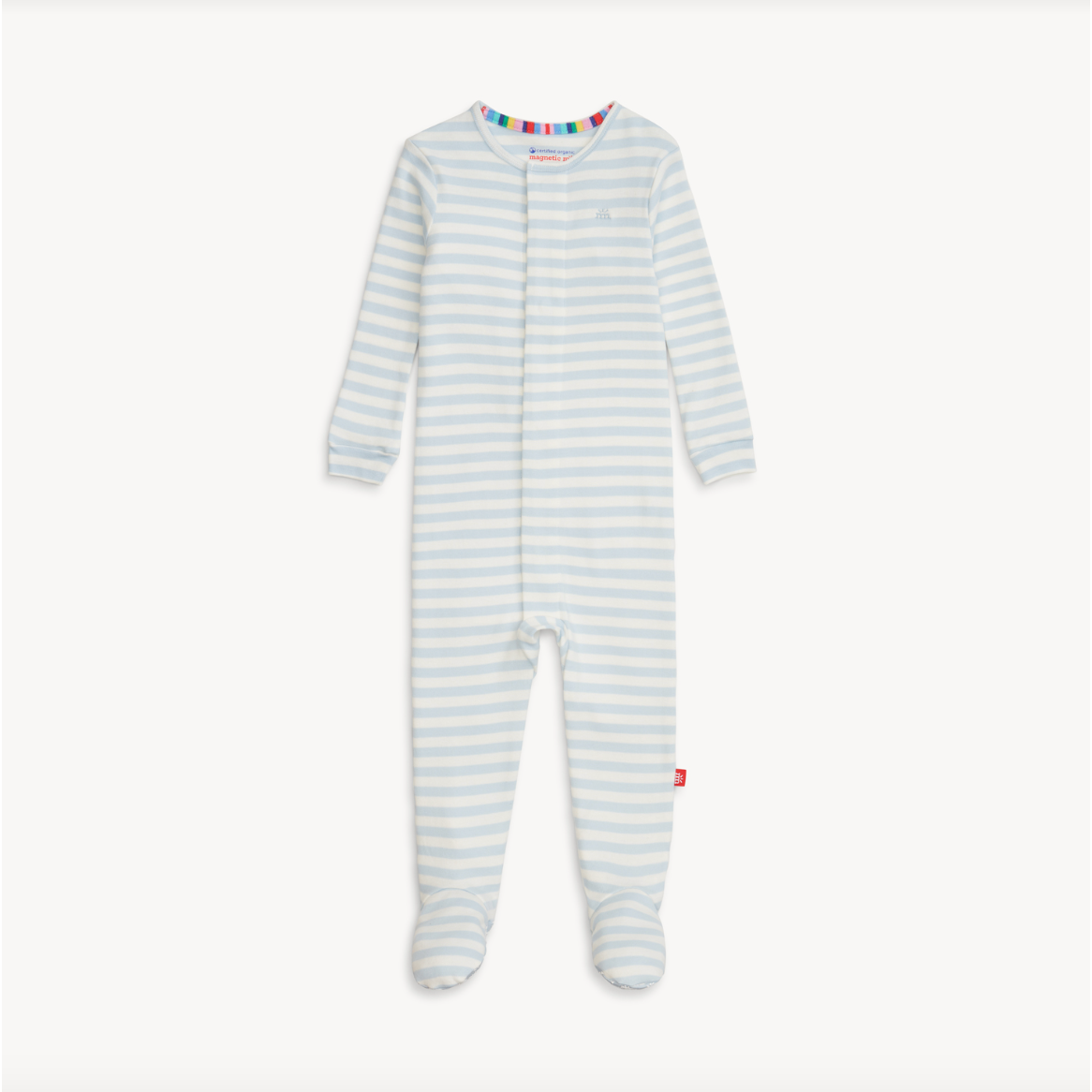 Magnetic Me: Blue Stripe Organic Cotton Footie-MAGNETIC ME-Little Giant Kidz