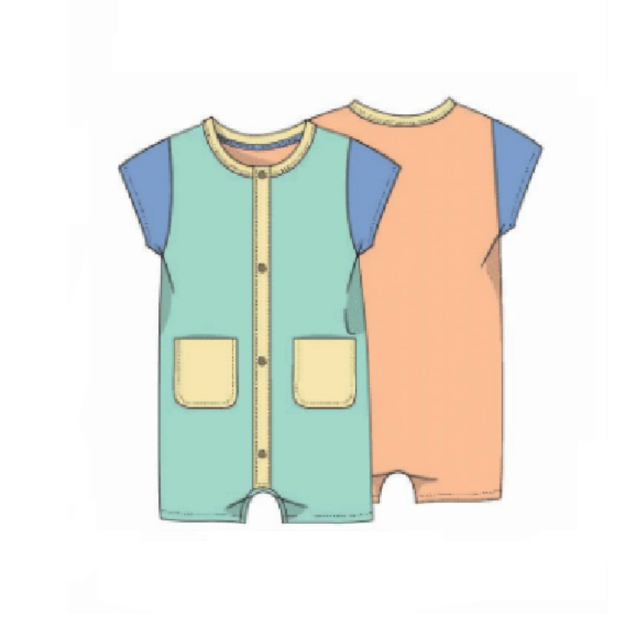 Magnetic Me: ColorBlock Aloe Magnetic Romper-MAGNETIC ME-Little Giant Kidz