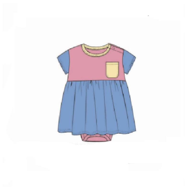 Magnetic Me: Colorblock Cloud Blue SS Modal Magnetic Toddler Dress-MAGNETIC ME-Little Giant Kidz
