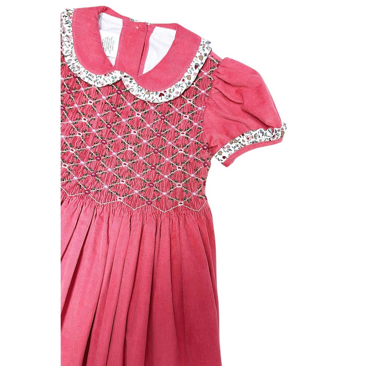 Marco & Lizzy Hand Smocked Corduroy Girls Dress Isabella Collection