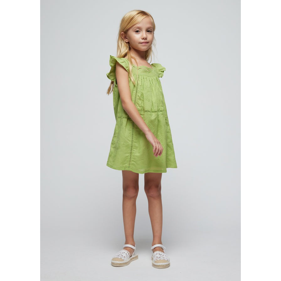 Mayoral Apple Embroidered Dress-MAYORAL-Little Giant Kidz