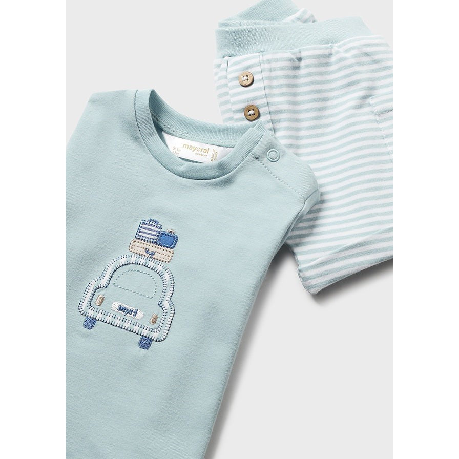Mayoral Baby Blue Let's Travel 2-Piece Outfit-MAYORAL-Little Giant Kidz