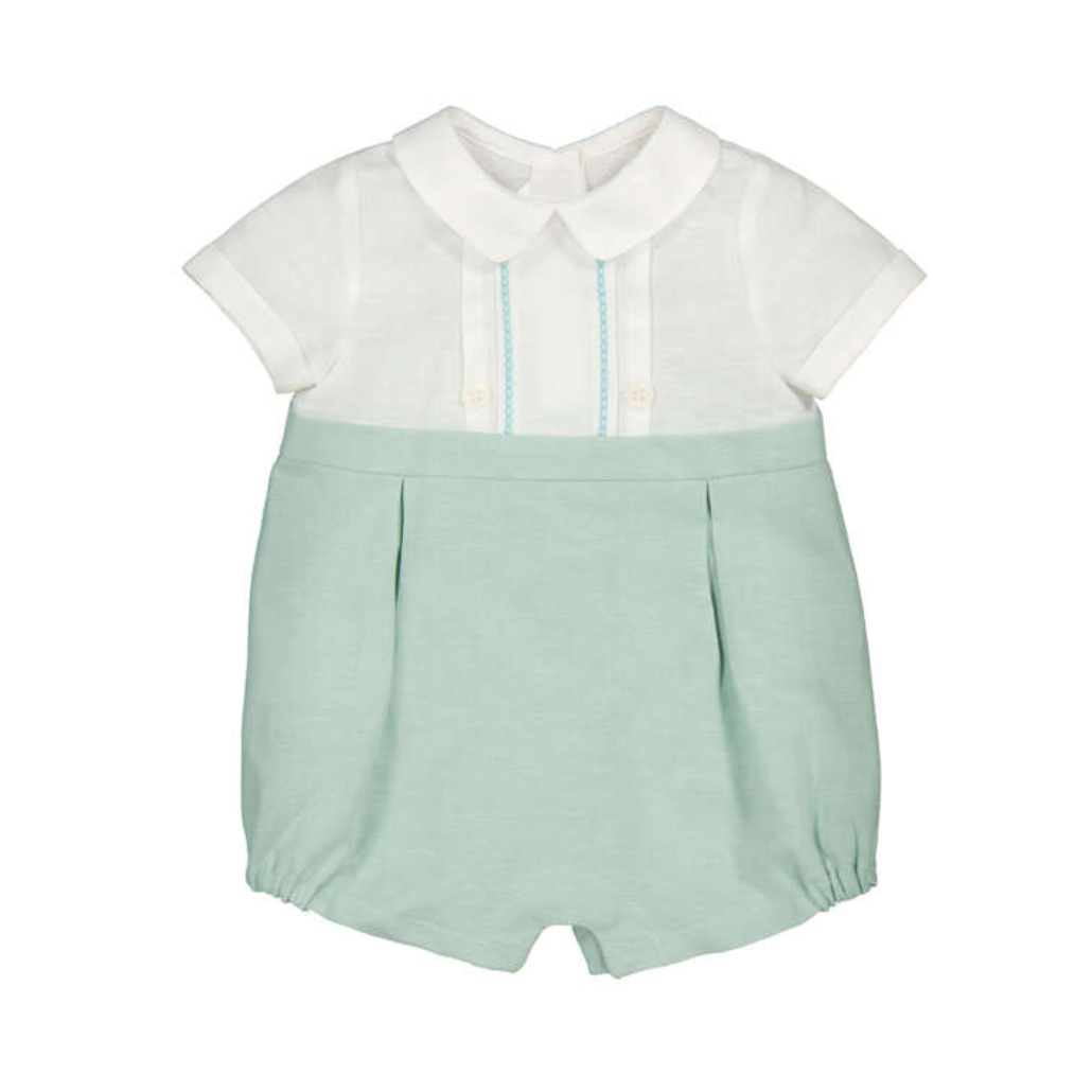 Mayoral Baby Ceremony Onesie- Aqua-MAYORAL-Little Giant Kidz