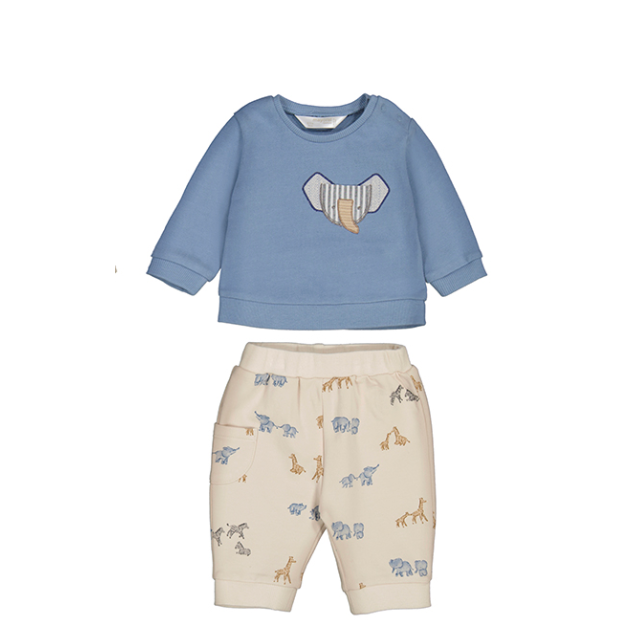 Mayoral Baby Knit 2PC Set- Blue Top-MAYORAL-Little Giant Kidz