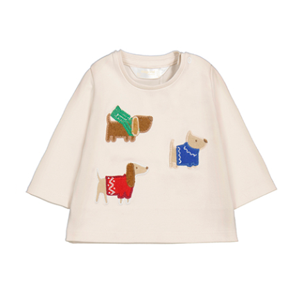 Mayoral Baby Long Sleeve Puppy Dog- Cream-MAYORAL-Little Giant Kidz