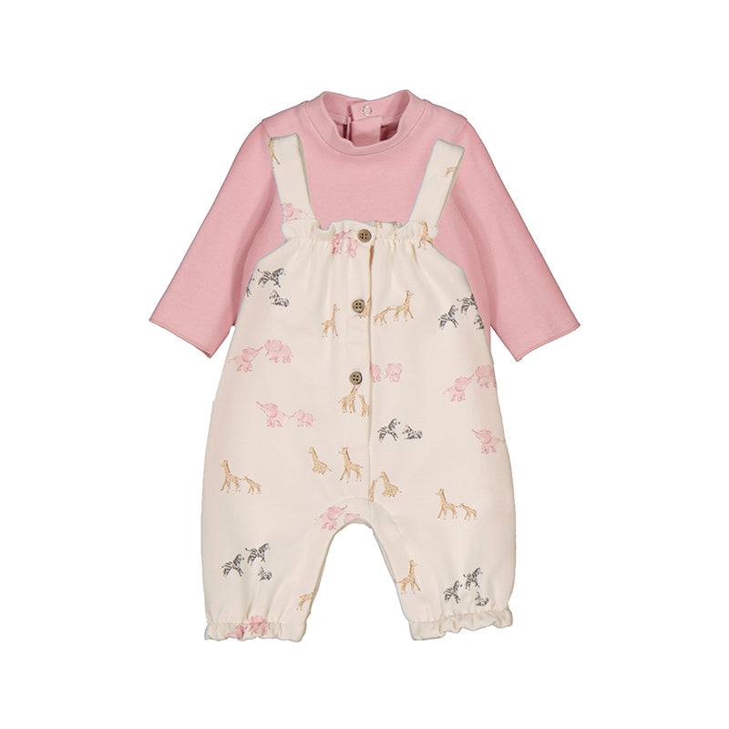 Mayoral Baby Printed Dungarees Set- Orchid-MAYORAL-Little Giant Kidz