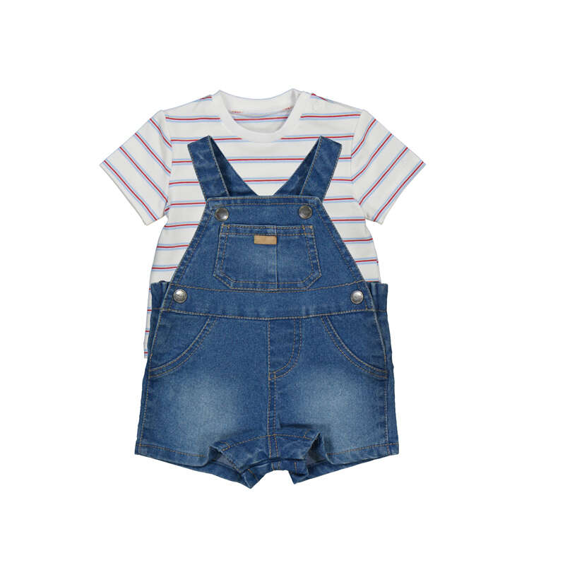 Mayoral Baby Romper Set- Denim-MAYORAL-Little Giant Kidz