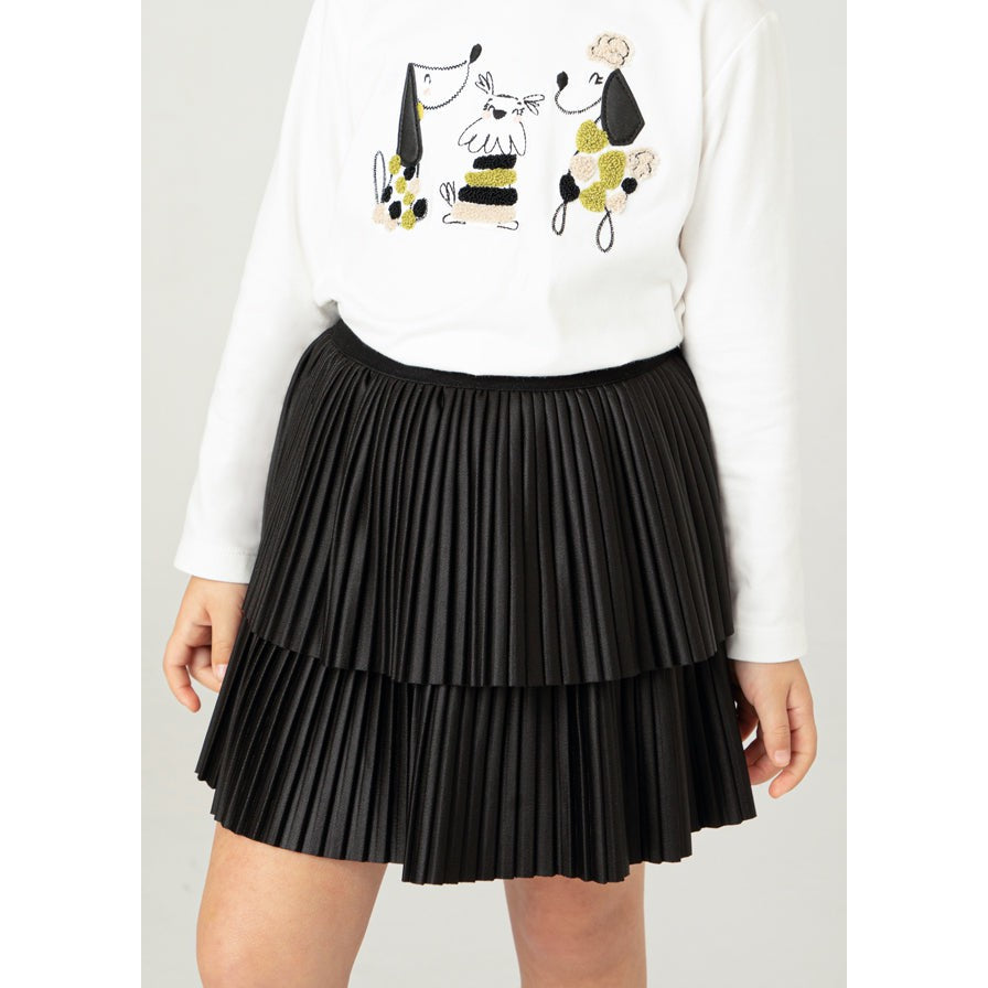 Mayoral Black Pleated Skirt-MAYORAL-Little Giant Kidz