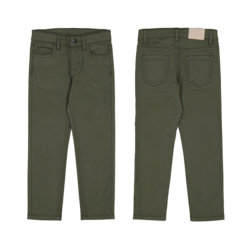 Mayoral Boy 5 Pocket Slim Fit Basic Pants- Olive-MAYORAL-Little Giant Kidz