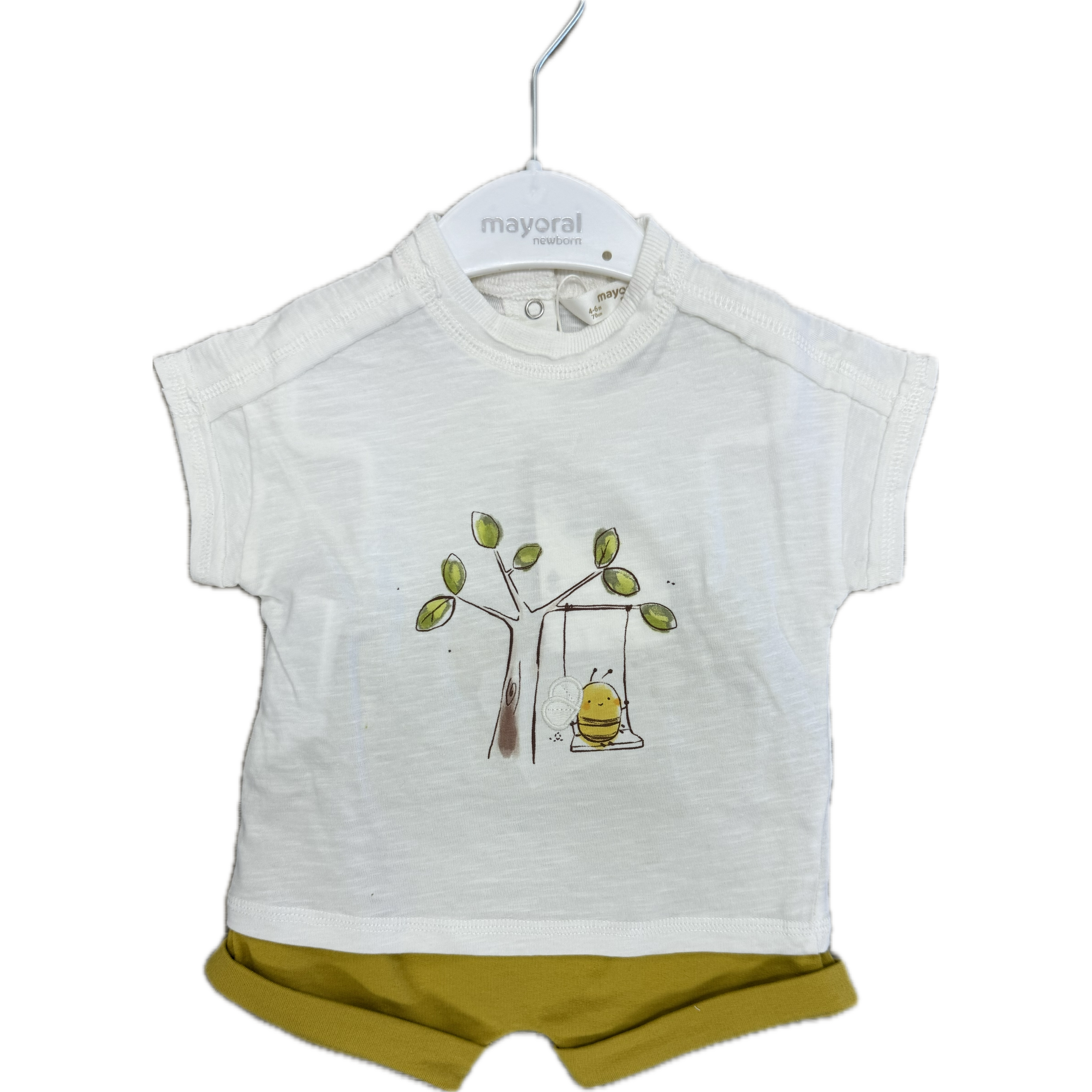 Mayoral Boy Bee Shirt & Olive Shorts Set-MAYORAL-Little Giant Kidz