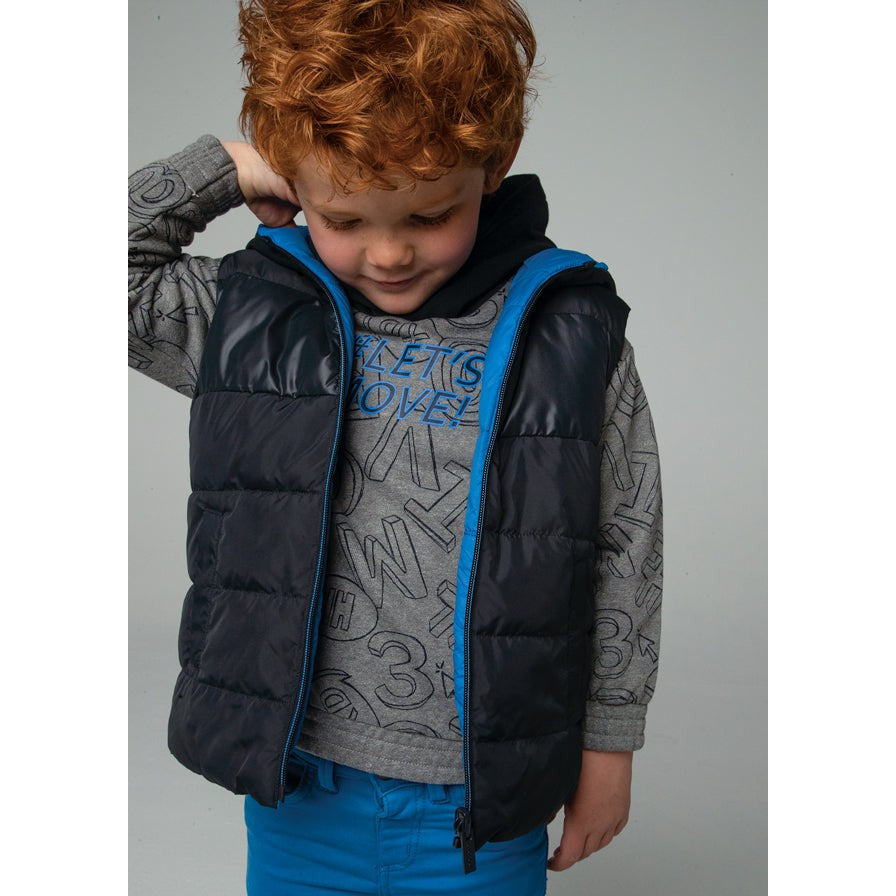 Mayoral Dark Cerulean Reversibale Quilted Vest-MAYORAL-Little Giant Kidz