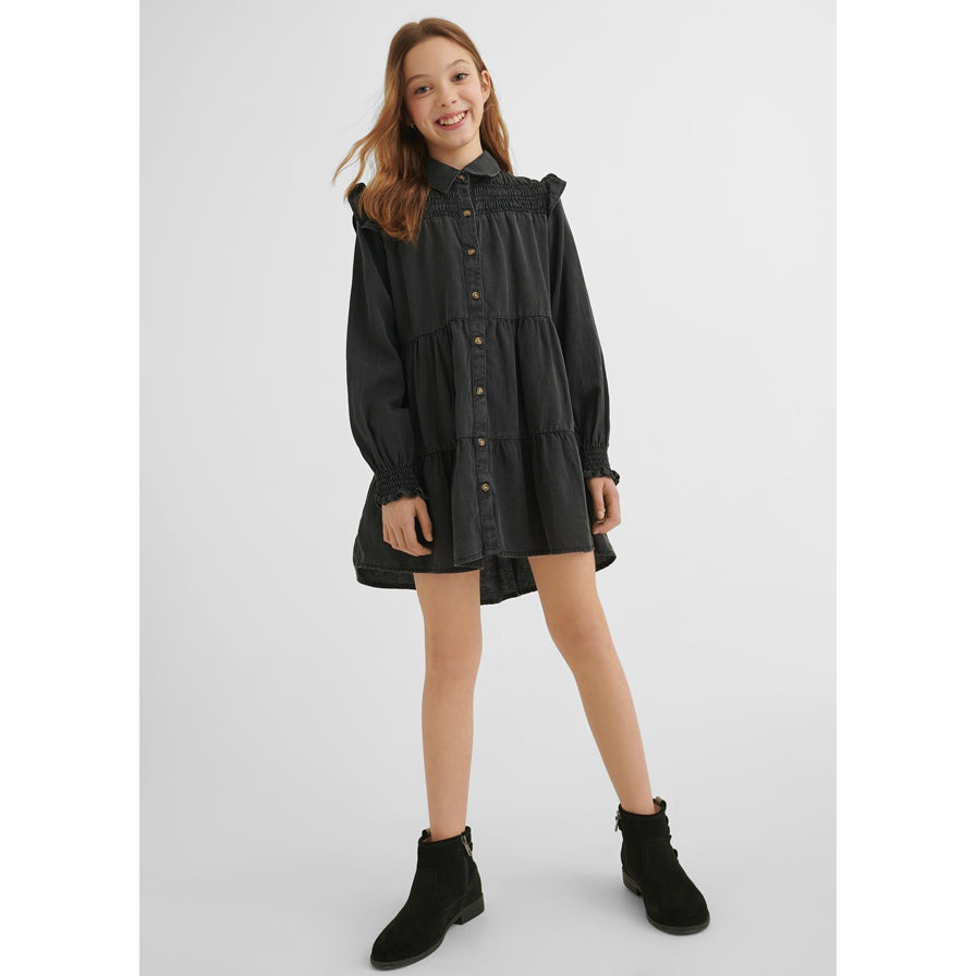 Mayoral Denim Dress - Grey-MAYORAL-Little Giant Kidz