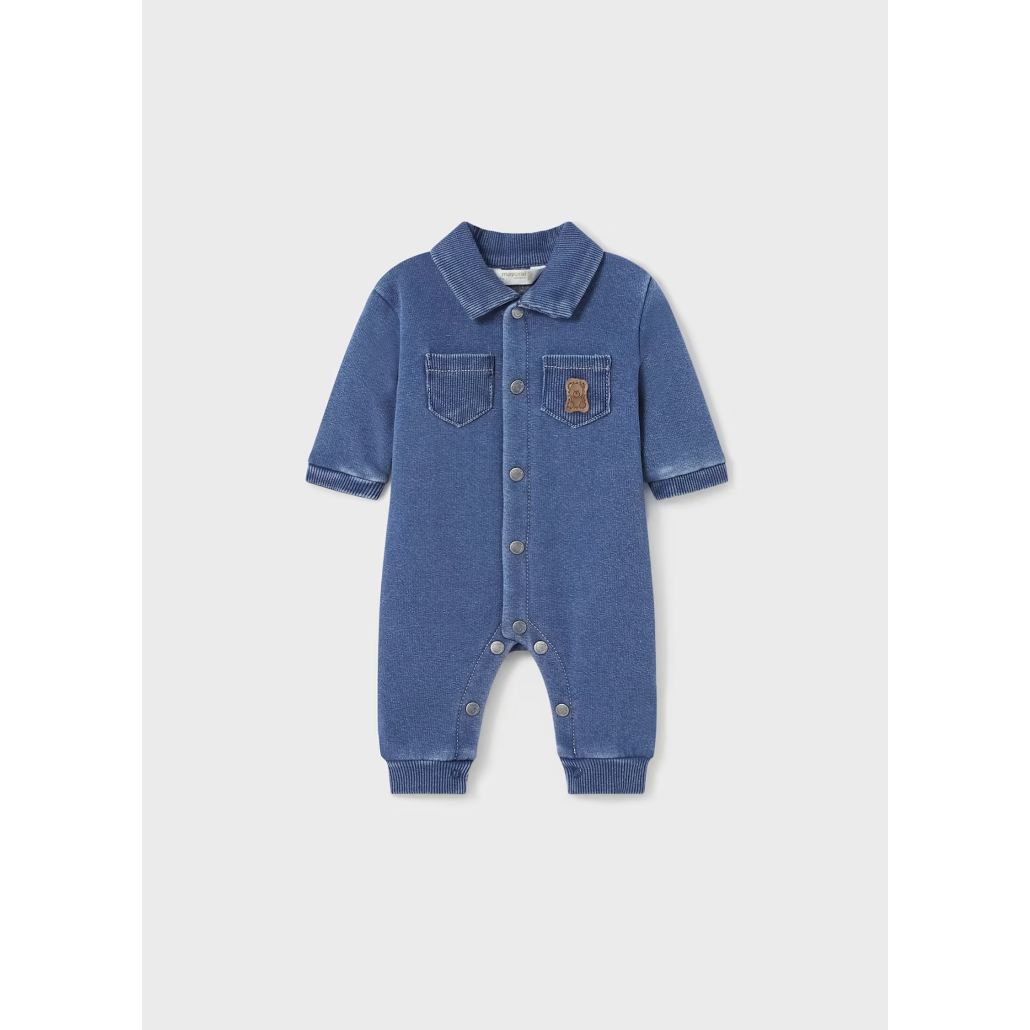 Mayoral Denim One Piece Button Romper-MAYORAL-Little Giant Kidz