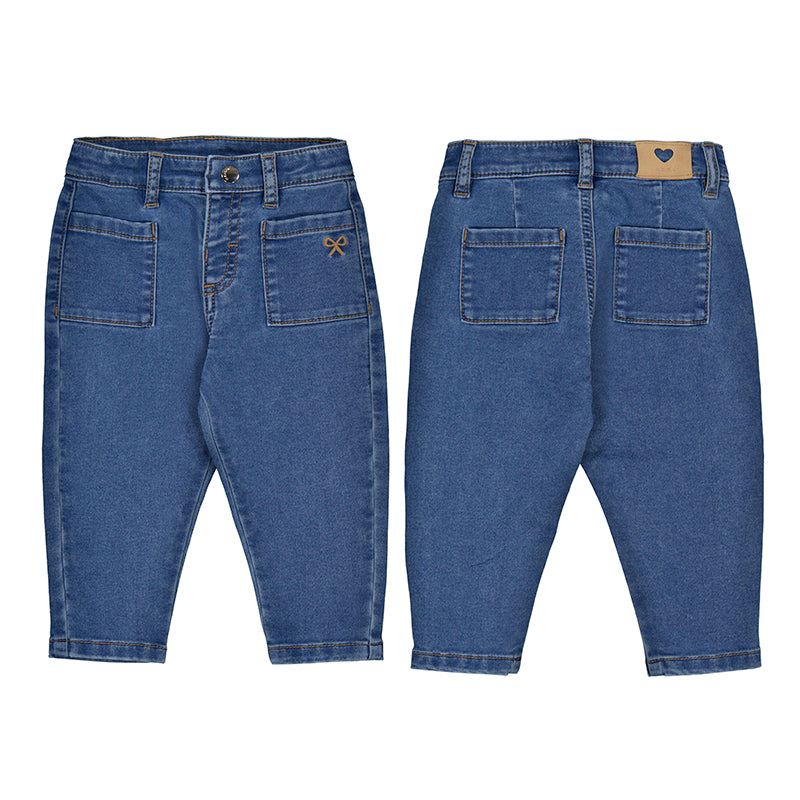 Mayoral Girl Denim Trousers-MAYORAL-Little Giant Kidz