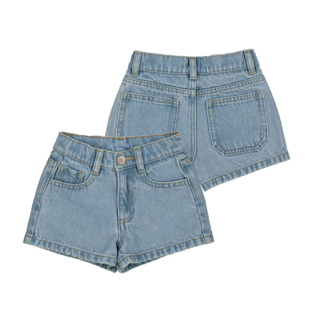 Mayoral Girl Jean Shorts- Light Denim-MAYORAL-Little Giant Kidz