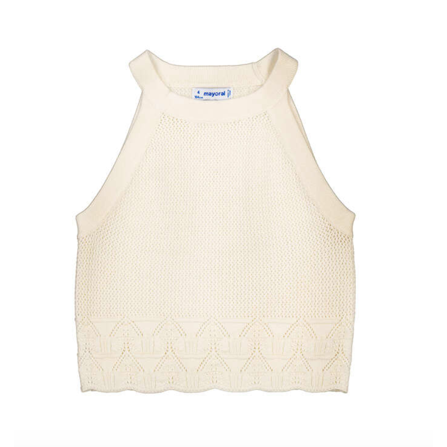 Mayoral Girl Knit Top- Chickpea-MAYORAL-Little Giant Kidz