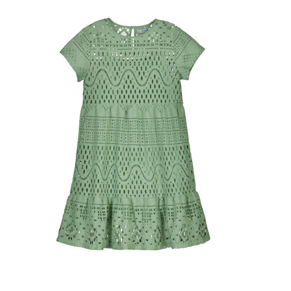 Mayoral Girl Lace Dress- Sage-MAYORAL-Little Giant Kidz