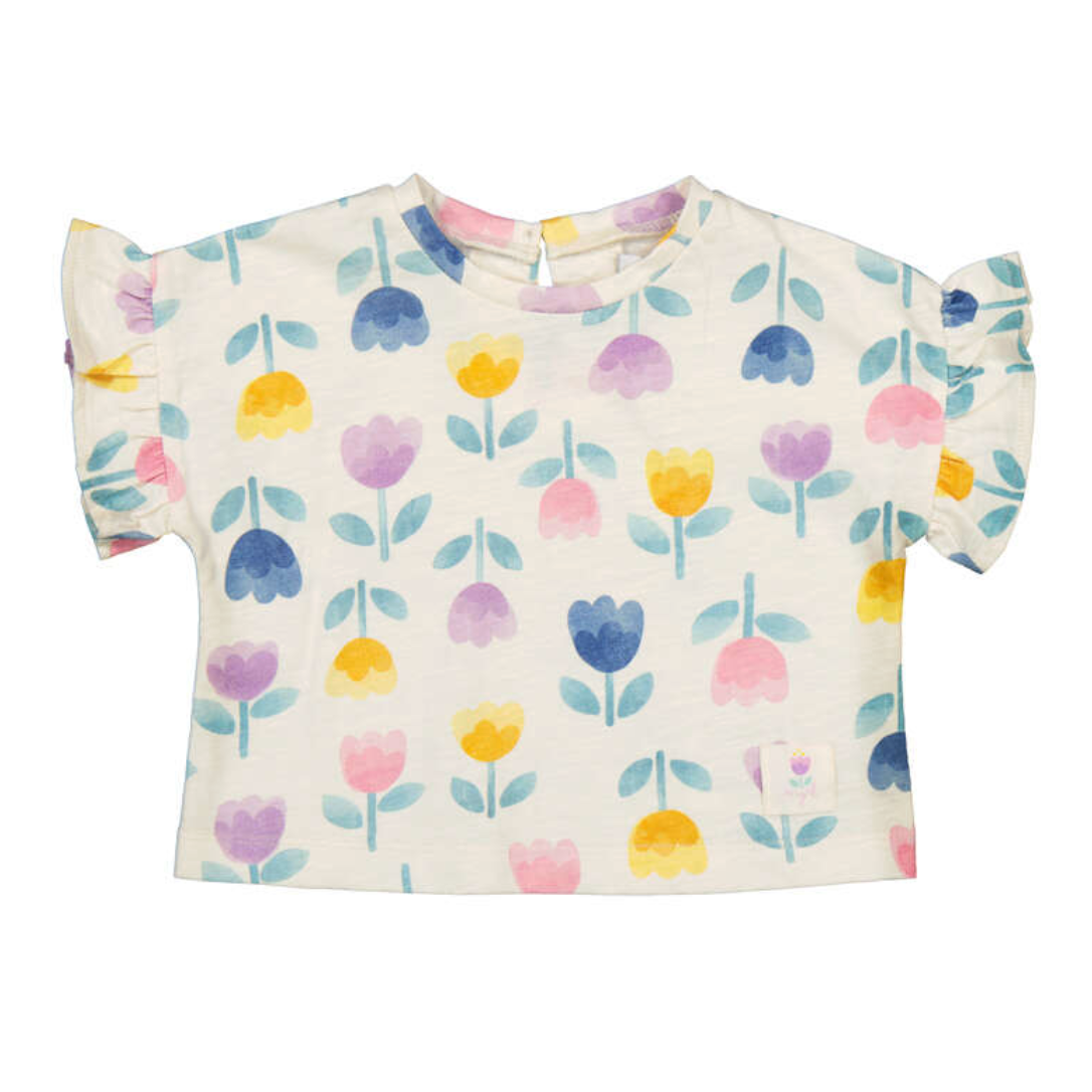 Mayoral Girl Printed Short Sleeved T-Shirt - Lilac-MAYORAL-Little Giant Kidz