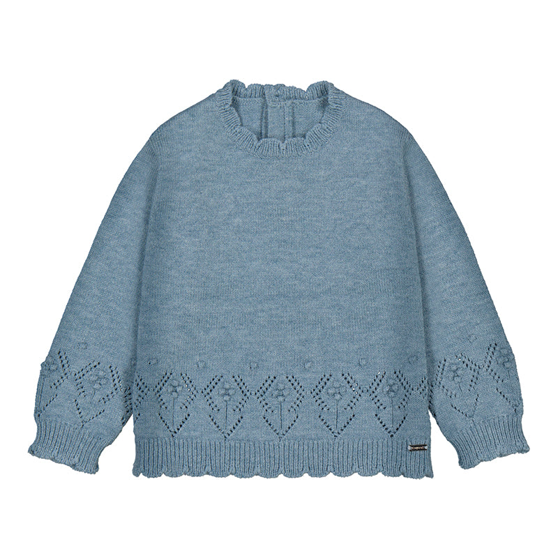 Mayoral Girl Sweater- Blue-MAYORAL-Little Giant Kidz