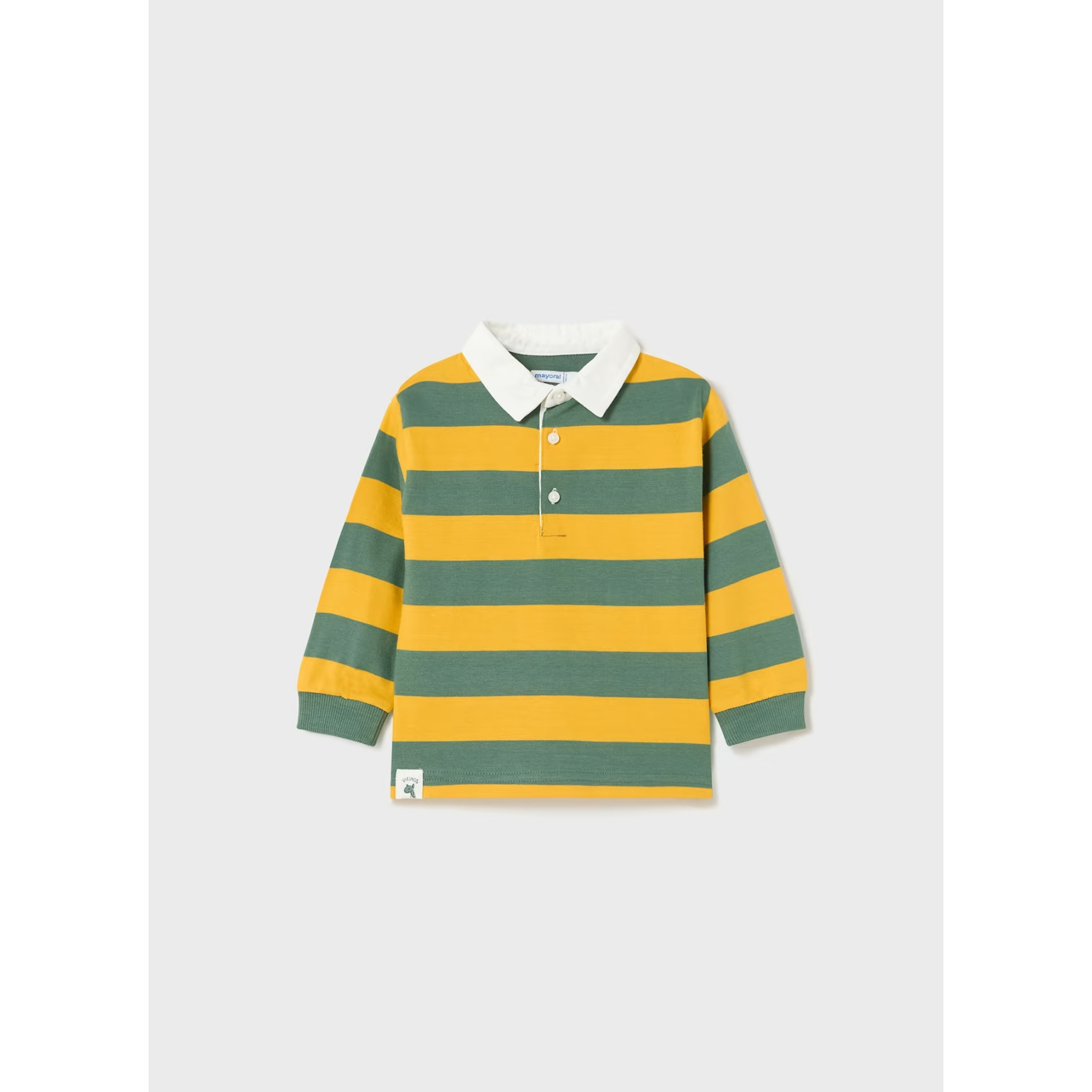 Mayoral Green & Yellow Stripe Polo Shirt-MAYORAL-Little Giant Kidz