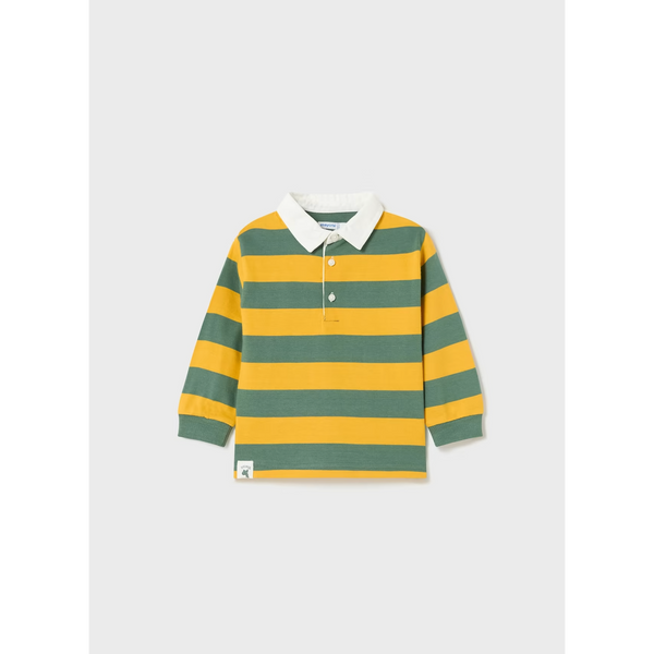 Mayoral Green & Yellow Stripe Polo Shirt-MAYORAL-Little Giant Kidz