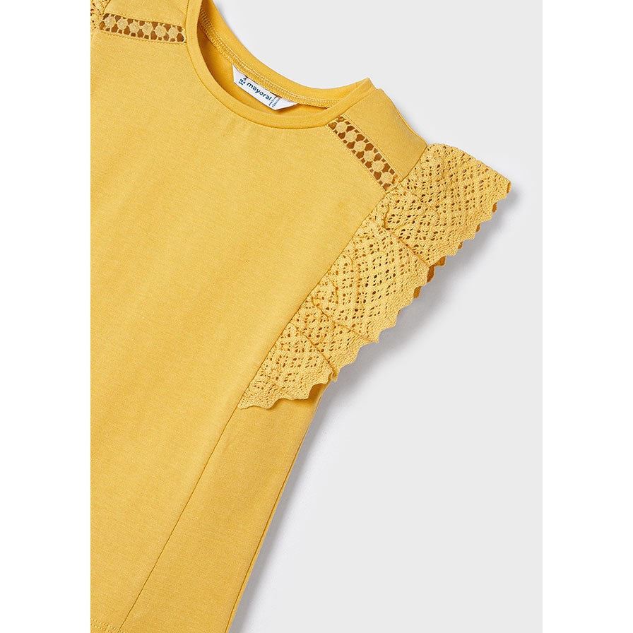 Mayoral Honey Crochet Sleeve Top-MAYORAL-Little Giant Kidz
