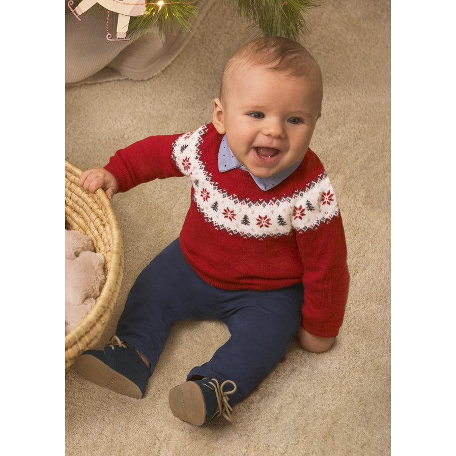 Mayoral Jacquard Sweater - Red-MAYORAL-Little Giant Kidz