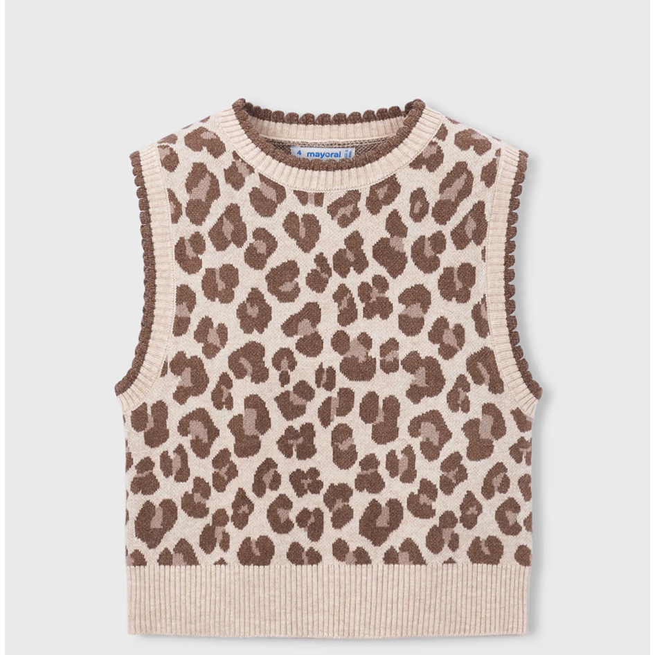 Mayoral Knitting Vest-Chestnut -MAYORAL-Little Giant Kidz