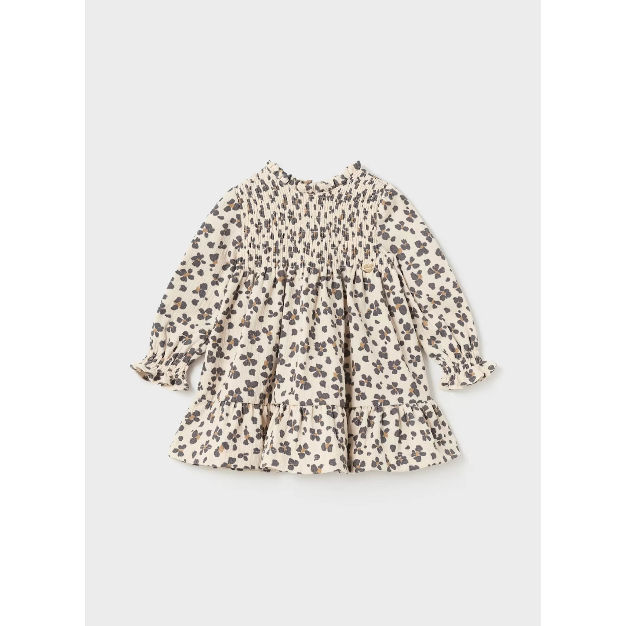 Mayoral Leopard Print Smocked Dress-MAYORAL-Little Giant Kidz