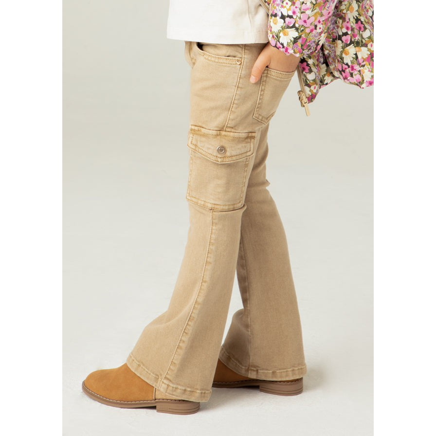 Mayoral Light Brown Flared Pants with Pockets-MAYORAL-Little Giant Kidz