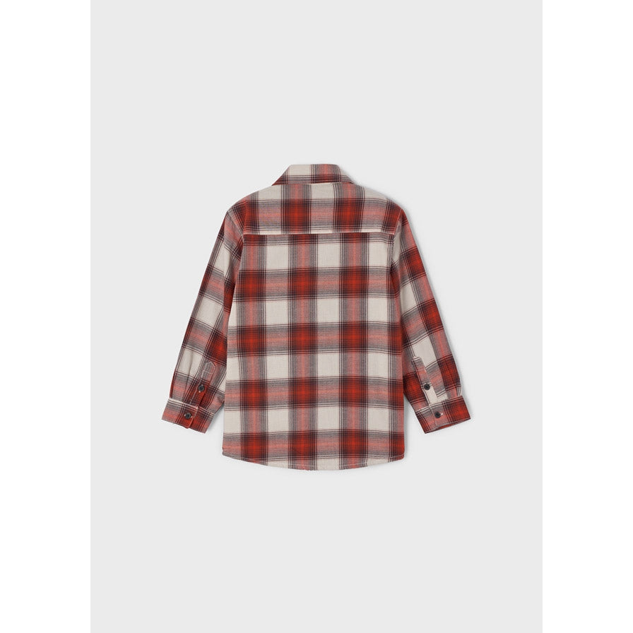 Mayoral Long Sleeve Checked Overshirt - Rust-MAYORAL-Little Giant Kidz