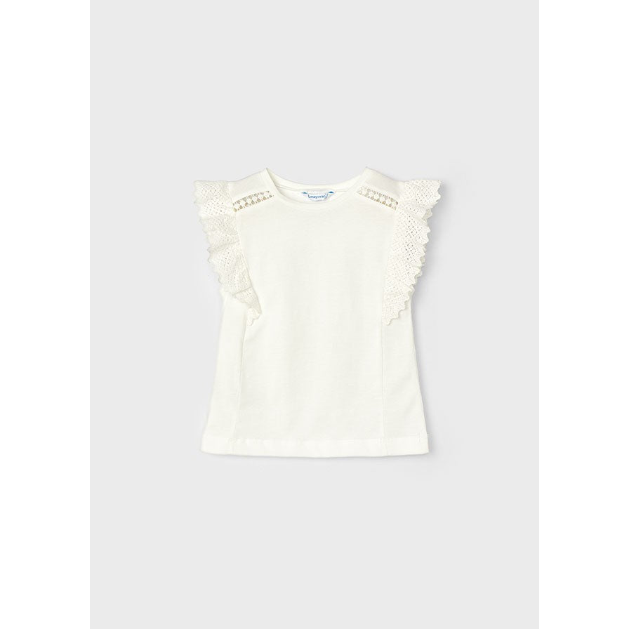Mayoral Natural Crochet Sleeve Top-MAYORAL-Little Giant Kidz
