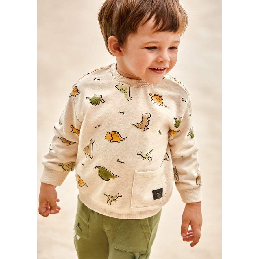 Mayoral Oatmeal Print Sweatshirt-MAYORAL-Little Giant Kidz
