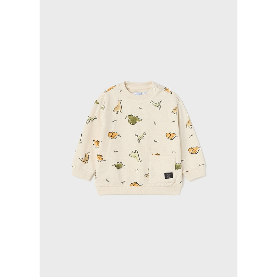 Mayoral Oatmeal Print Sweatshirt-MAYORAL-Little Giant Kidz