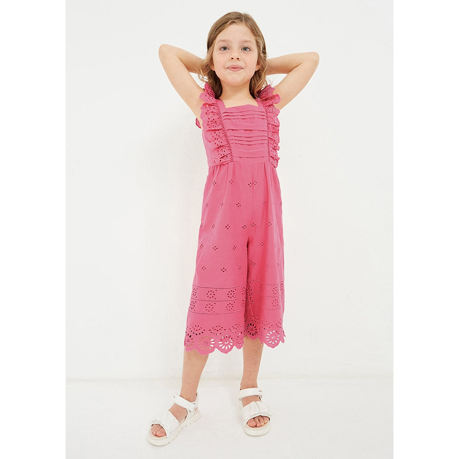 Mayoral Peony Eyelet Cotton Jumpsuit-MAYORAL-Little Giant Kidz