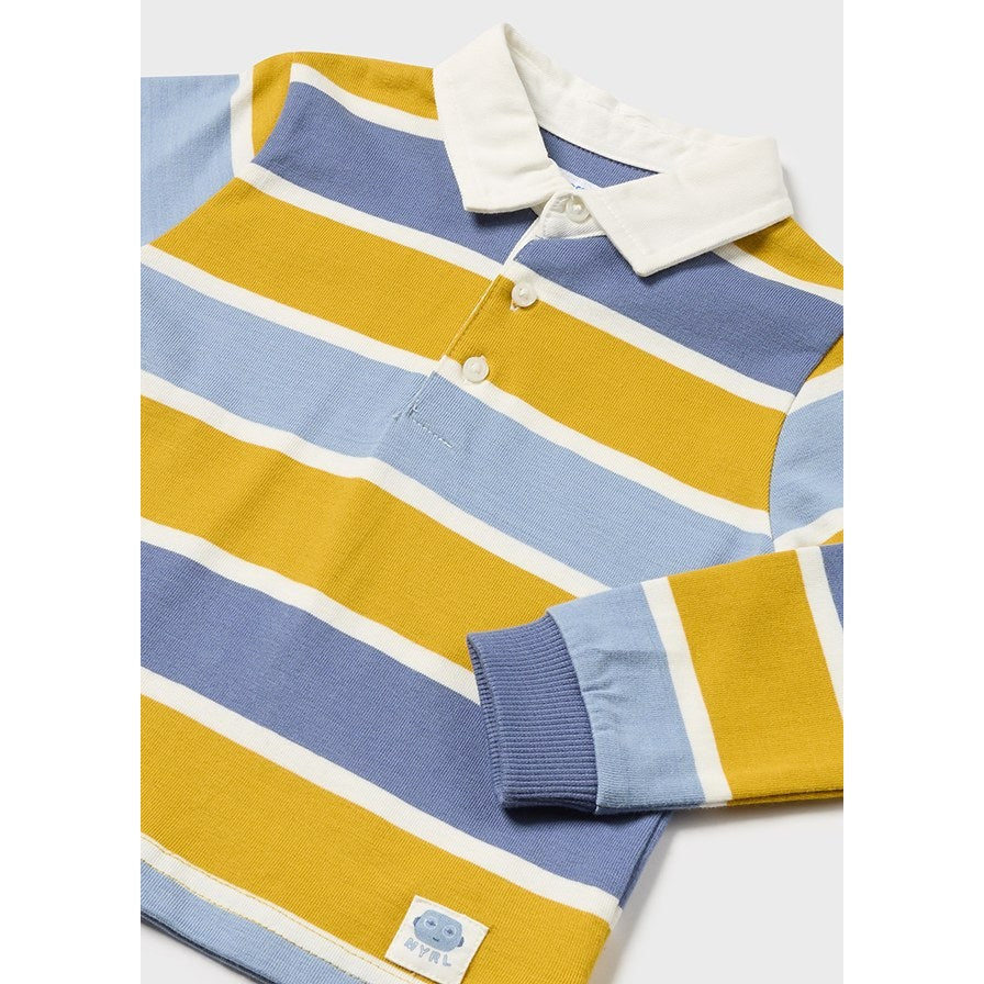 Mayoral Pollen Stripes Long Sleeve Polo-MAYORAL-Little Giant Kidz