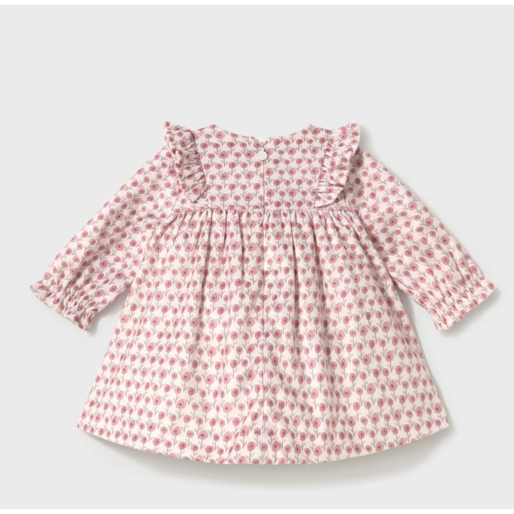 Mayoral Printed Velvet Dress-Cipria -MAYORAL-Little Giant Kidz