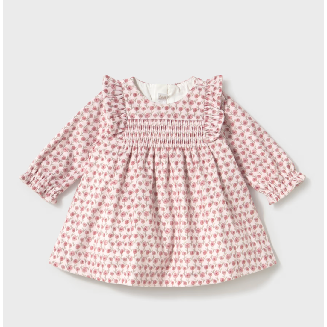 Mayoral Printed Velvet Dress-Cipria -MAYORAL-Little Giant Kidz