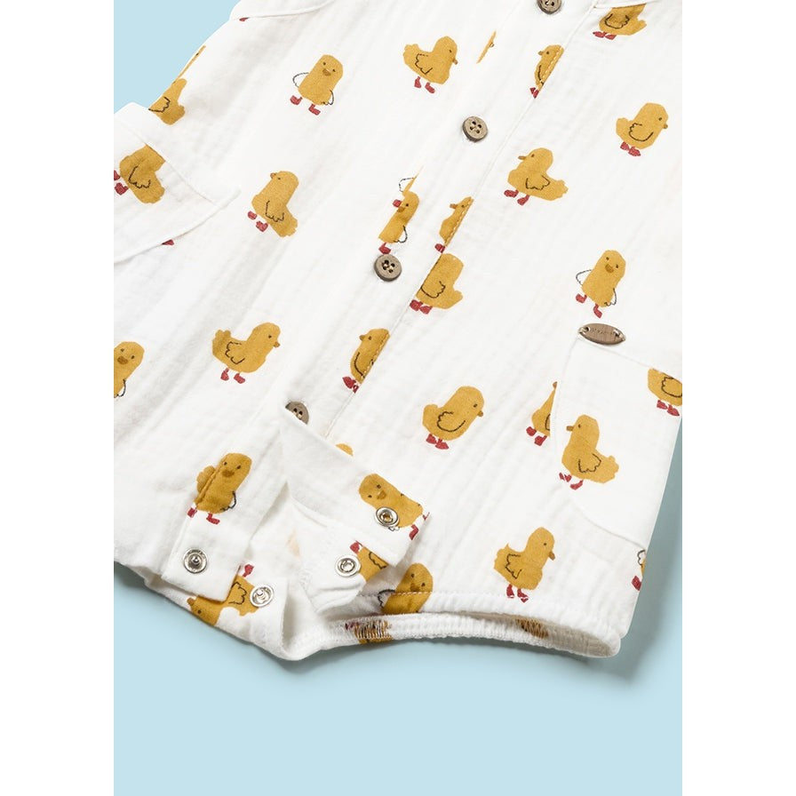Mayoral Yellow Duck Printed Romper & Hat Set-MAYORAL-Little Giant Kidz