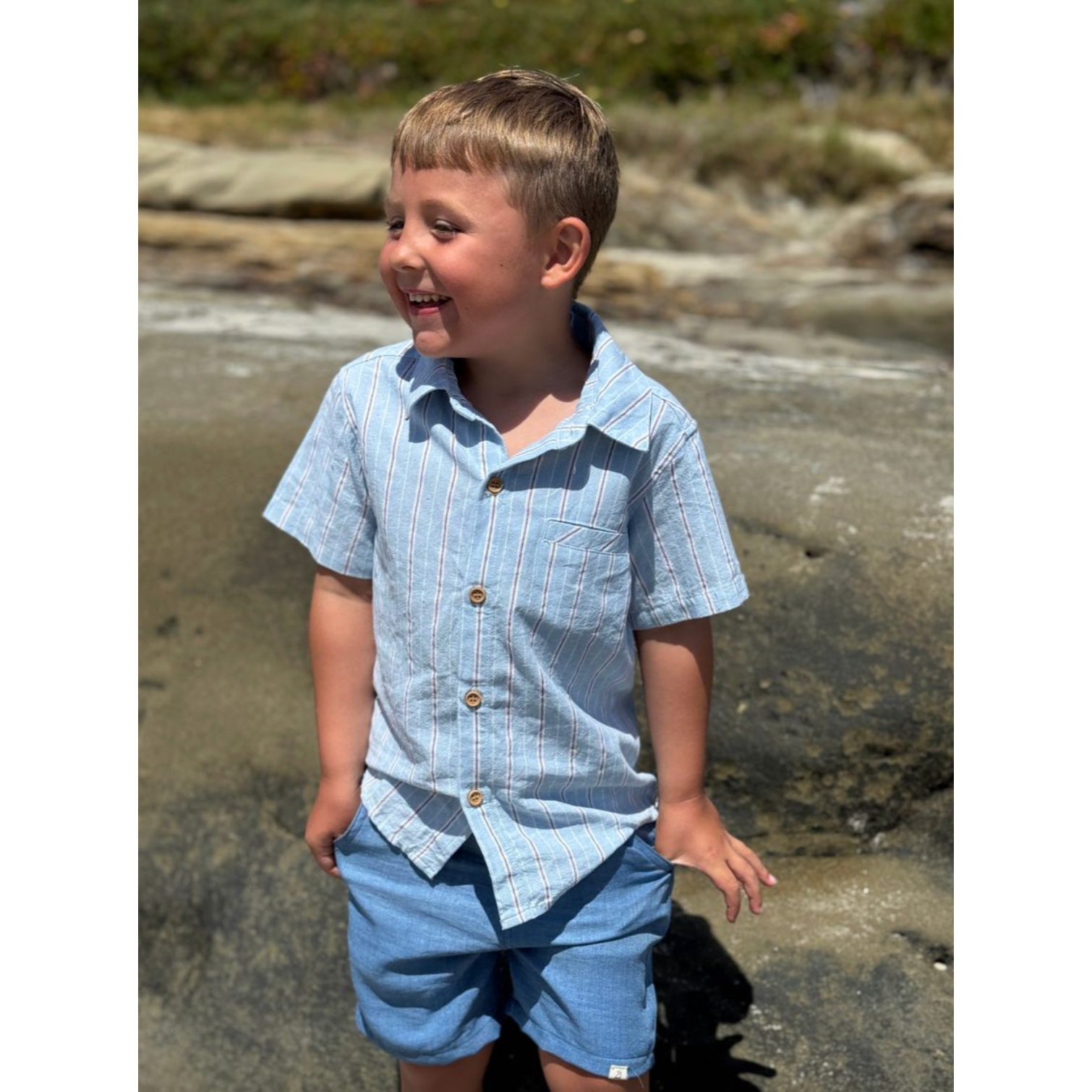 Me & Henry Crew Woven Shorts- Navy-ME & HENRY-Little Giant Kidz