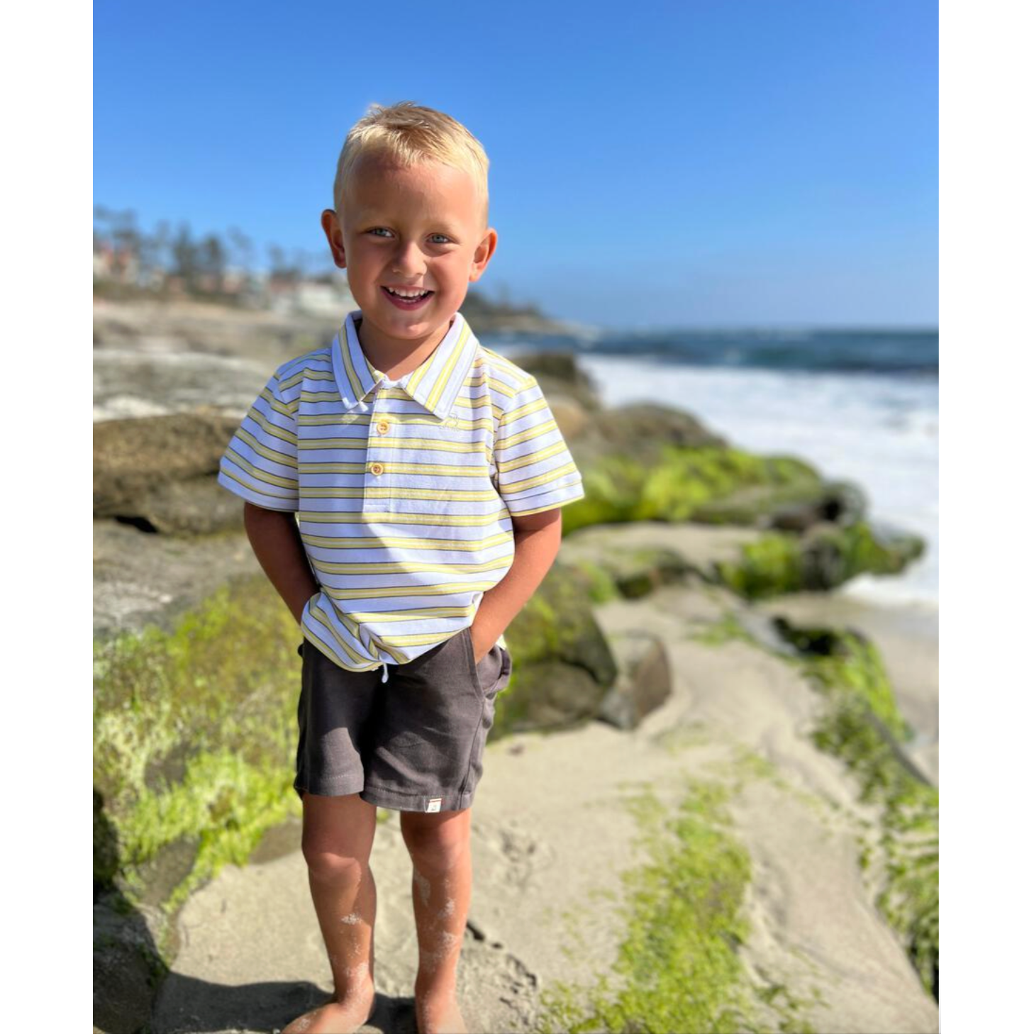 Me & Henry Hugo Twill Shorts- Grey-ME & HENRY-Little Giant Kidz