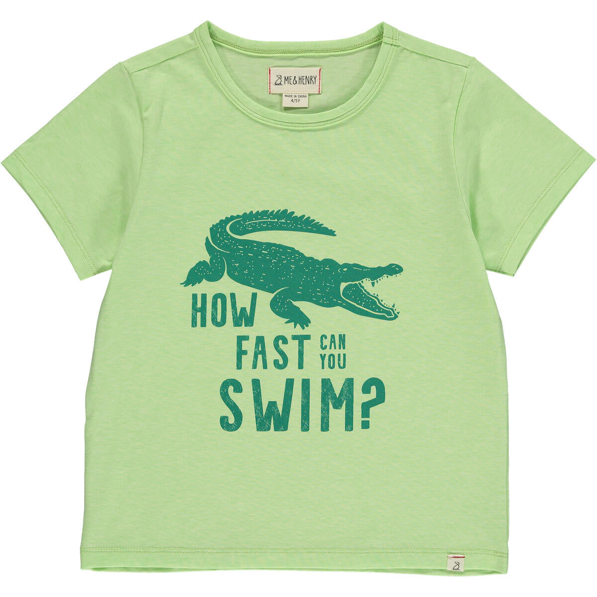 Me & Henry Lime How Fast Can You Swim Tee-ME & HENRY-Little Giant Kidz