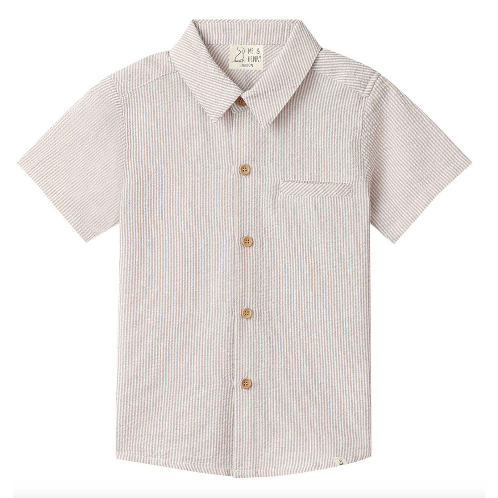 Me & Henry Newport Woven Shirt- Cream-ME & HENRY-Little Giant Kidz