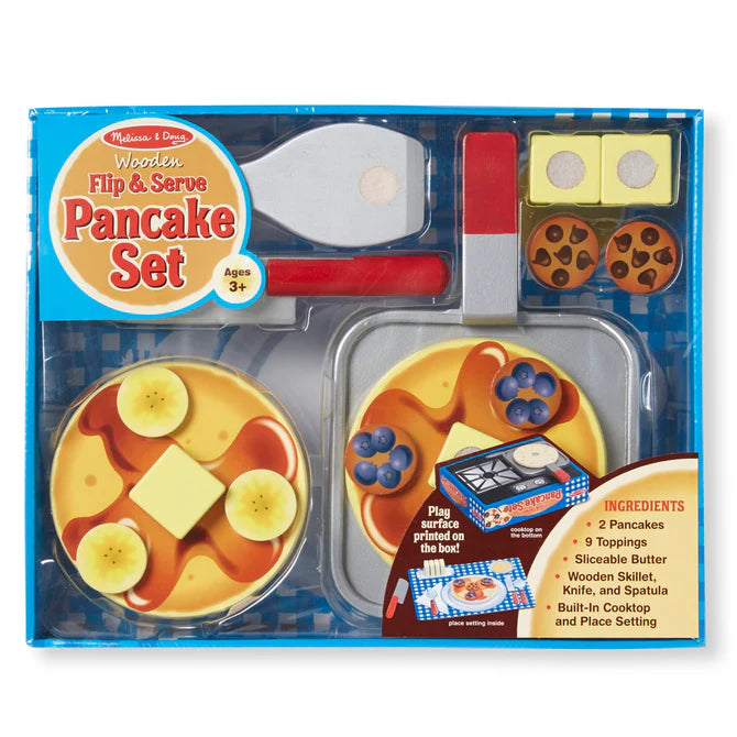 Melissa & Doug Flip & Serve Pancake Set - Wooden Play Food-MELISSA & DOUG-Little Giant Kidz