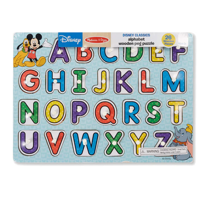 Melissa & Doug Peg Puzzle Disney Classics Wooden Alphabet-MELISSA & DOUG-Little Giant Kidz