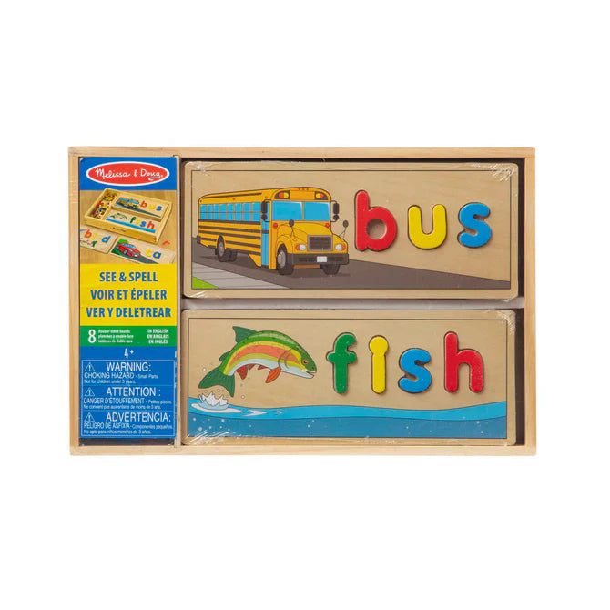Melissa & doug see & spell wooden educational toy shop