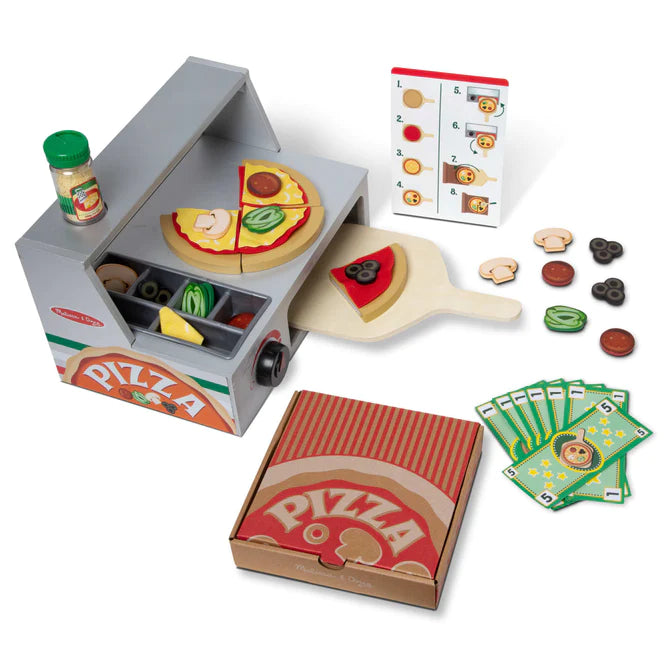 Melissa & Doug Top & Bake Pizza Counter - Wooden Play Food-MELISSA & DOUG-Little Giant Kidz
